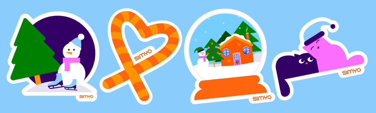 Download de Simyo Kerststickers voor WhatsApp