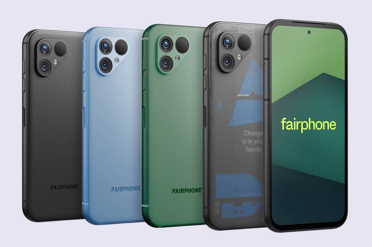 De Fairphone 5 is verkrijgbaar in Zwart, Groen, Transparant en lichtblauw.
