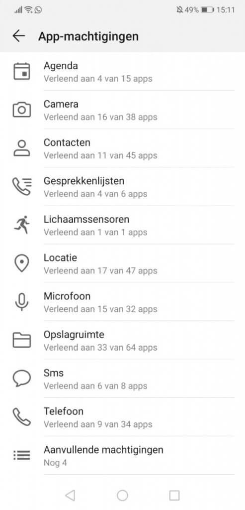 App-machtigingen