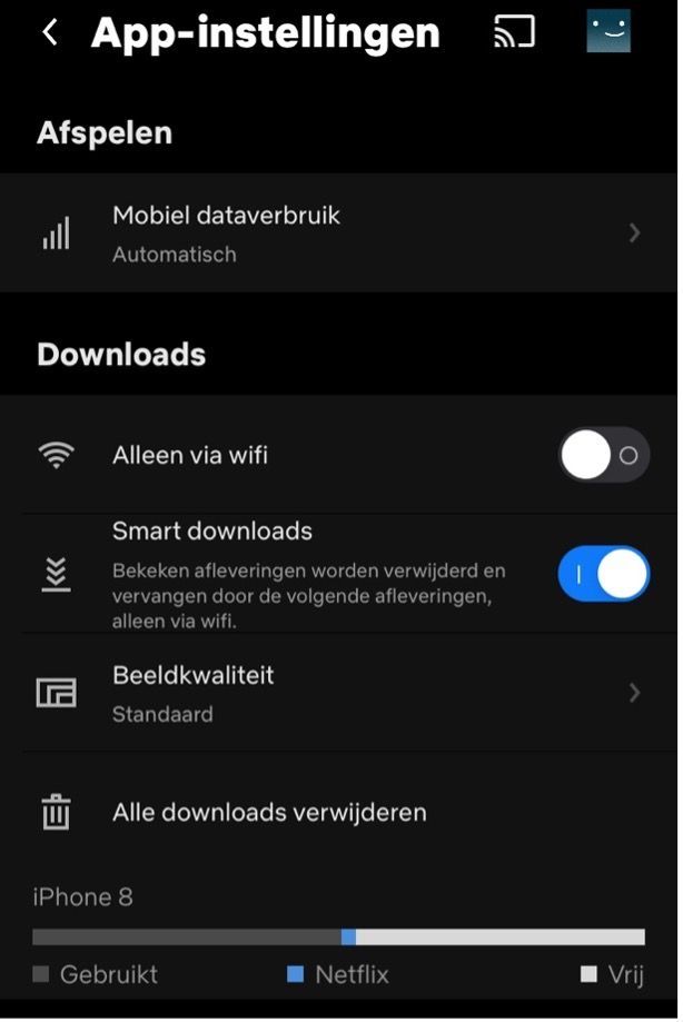 App instellingen Netflix