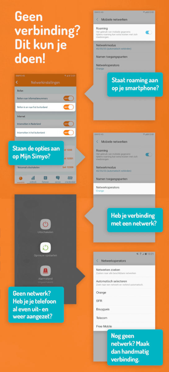 Simyo bellen en internetten in het buitenland checklist