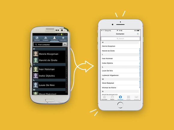 contacten overzetten android ios nieuwe telefoon