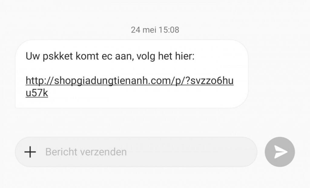 Een voorbeeld van smishing