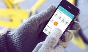 Touchscreen met speciale handschoenen