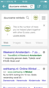 Ecosia zoekmachine