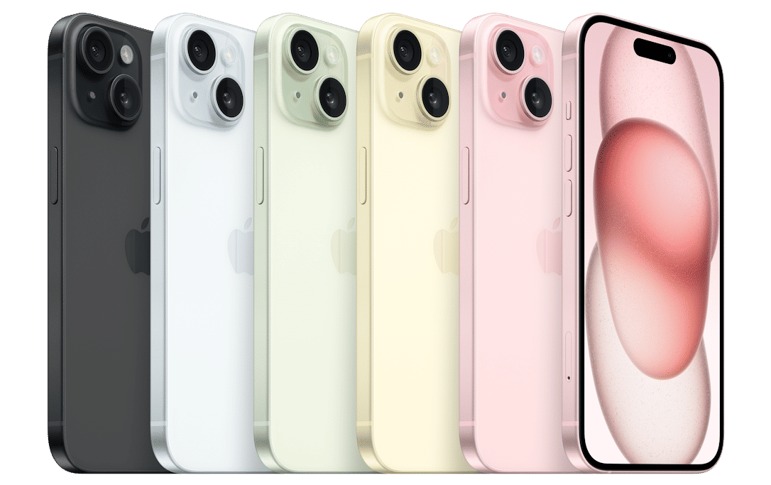 Alle kleuren van de iPhone 15