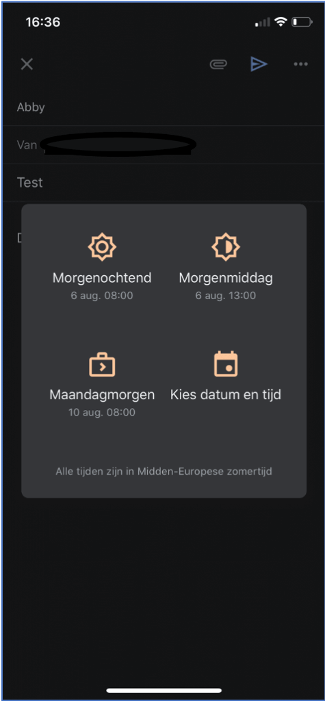 e-mails inplannen - Simyo