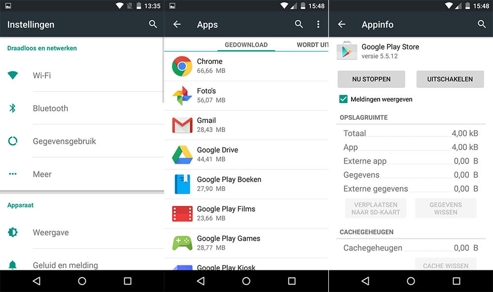 Android - Apps uitschakelen