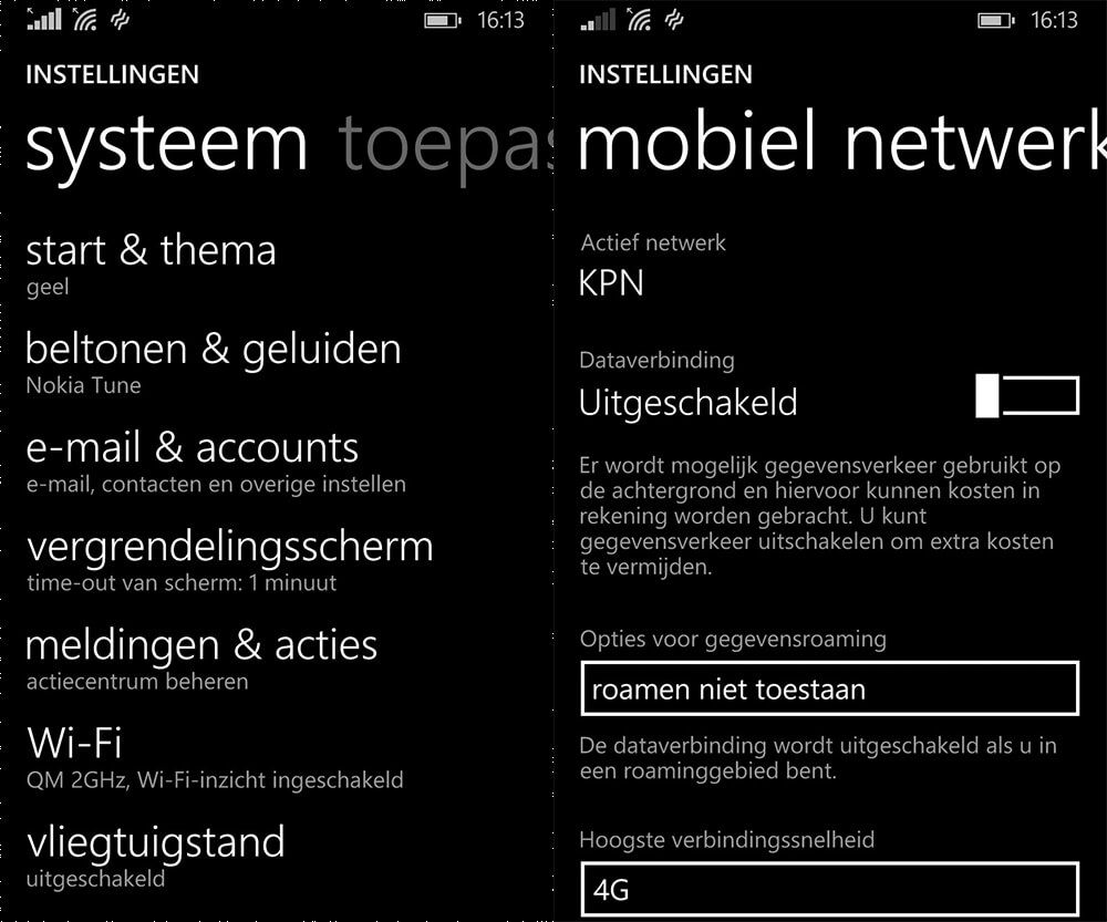 Windows Phone - Data uitschakelen